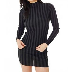 NEW FIND ME NOW wide ribbed knit mock neck sweater in ink